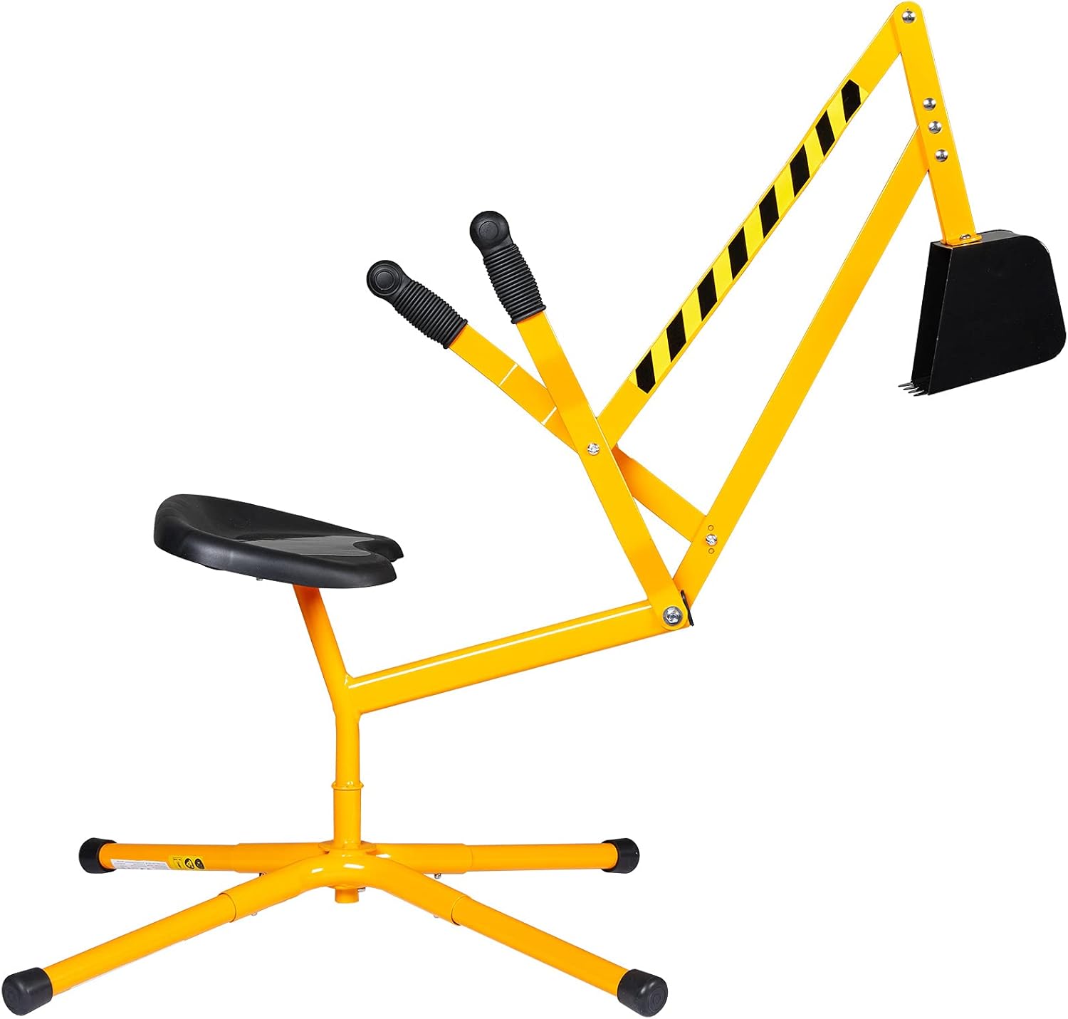 Ride On Excavator Sand Crane with 360° Rotation Seat, Steel Outdoor Play Toy (Yellow) O874531