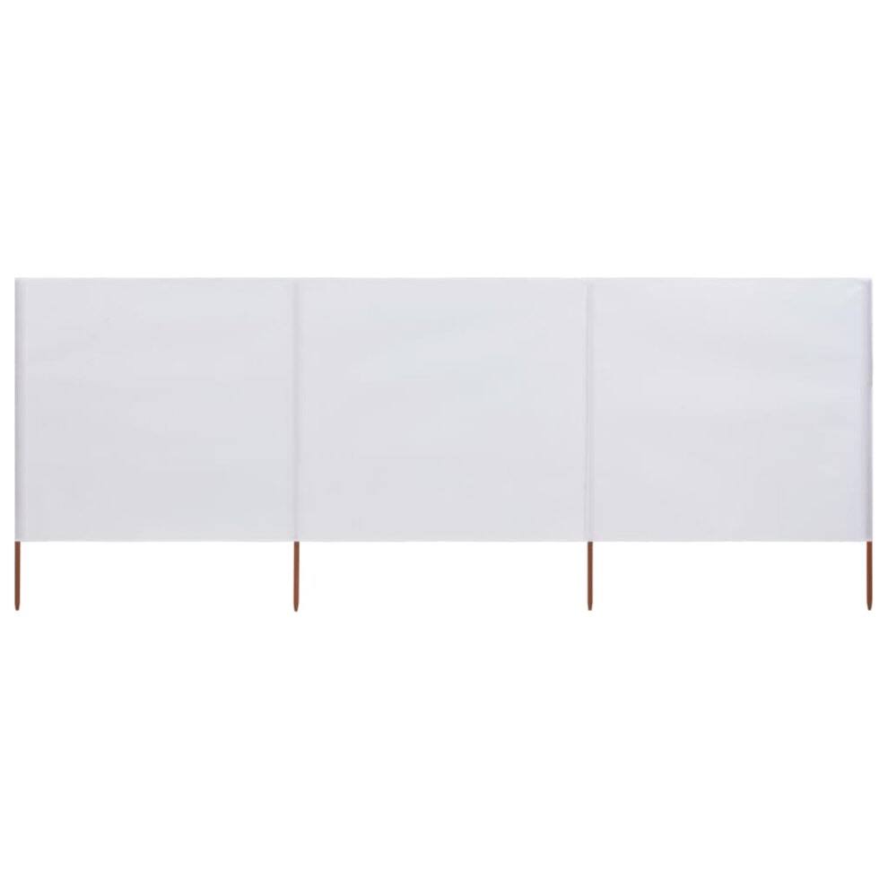 3-Panel Wind Screen Fabric 400x80 cm Sand White O530062