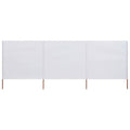 3-Panel Wind Screen Fabric 400x80 cm Sand White O530062