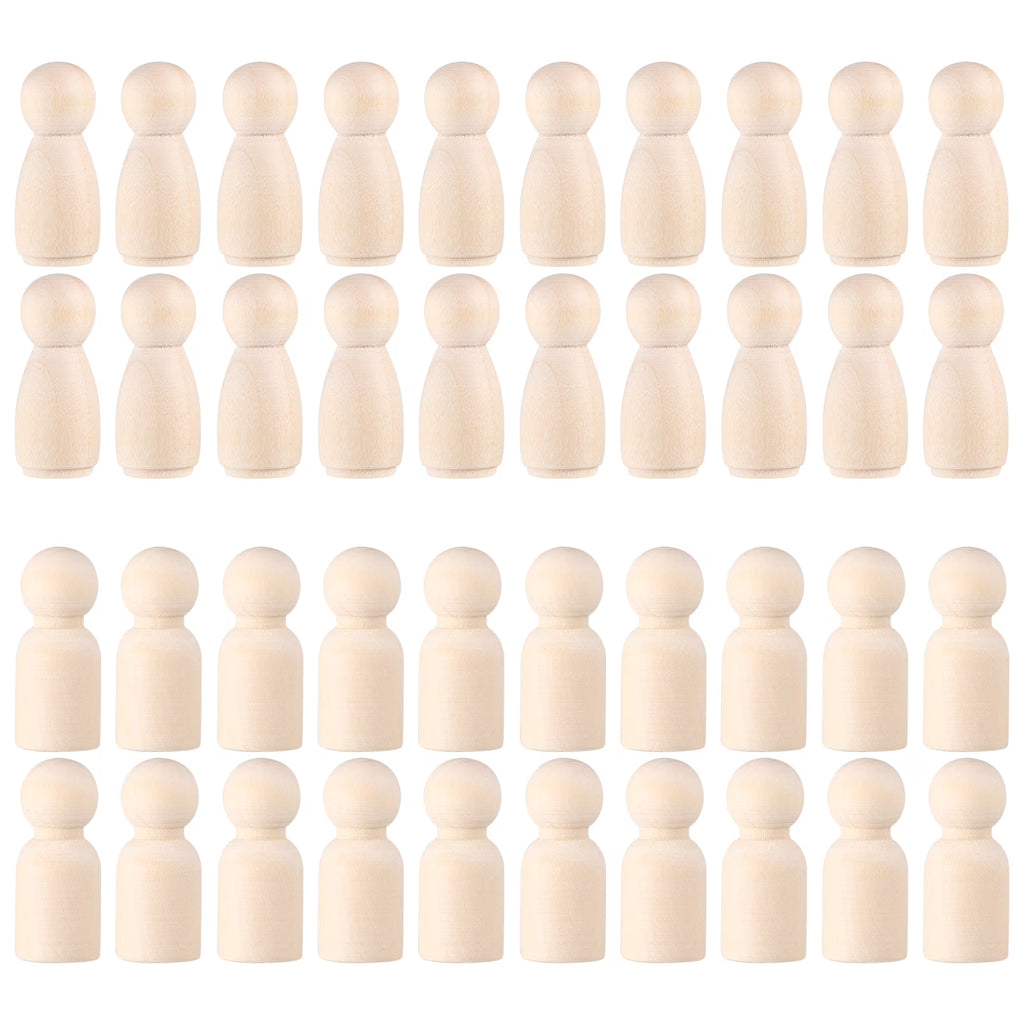 50pcs Unfinished Wooden Peg Dolls S690279