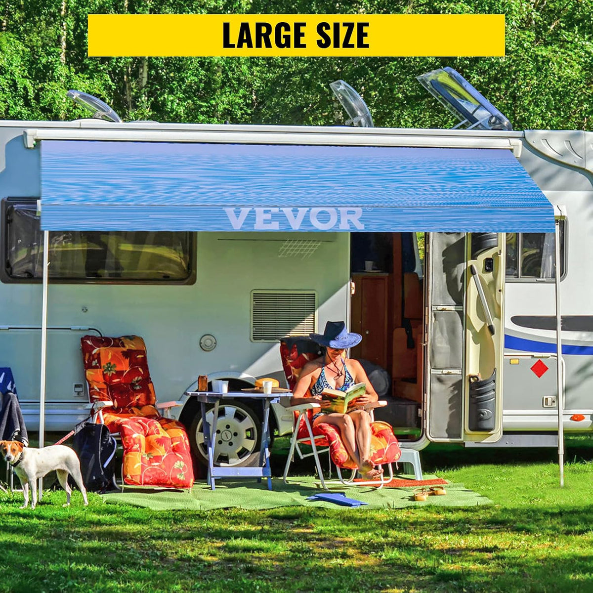 Ocean Blue 15oz Vinyl RV Awning Replacement Canopy S33892