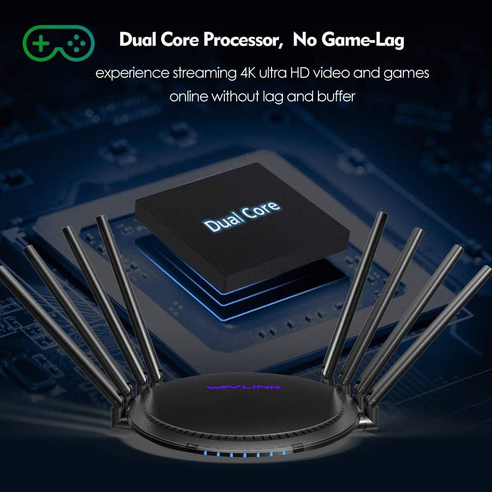 Gigabit WiFi Router 3000Mbps Wireless Gaming Router with USB 3.0 Ports Pack of 2 O902270