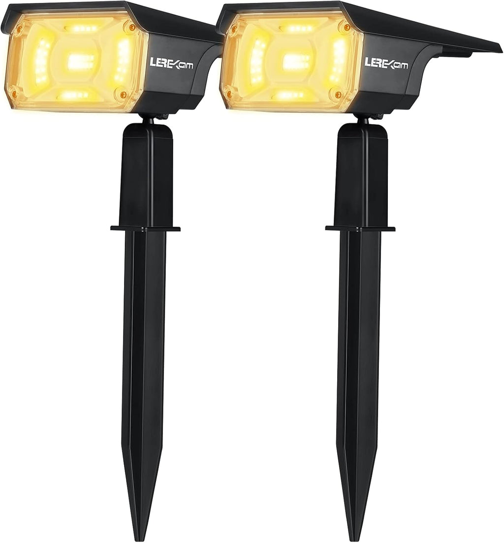 Solar Spot Lights Outdoor, IP65 Waterproof 40 LEDs, USB & Solar Powered, 2 Pack W887