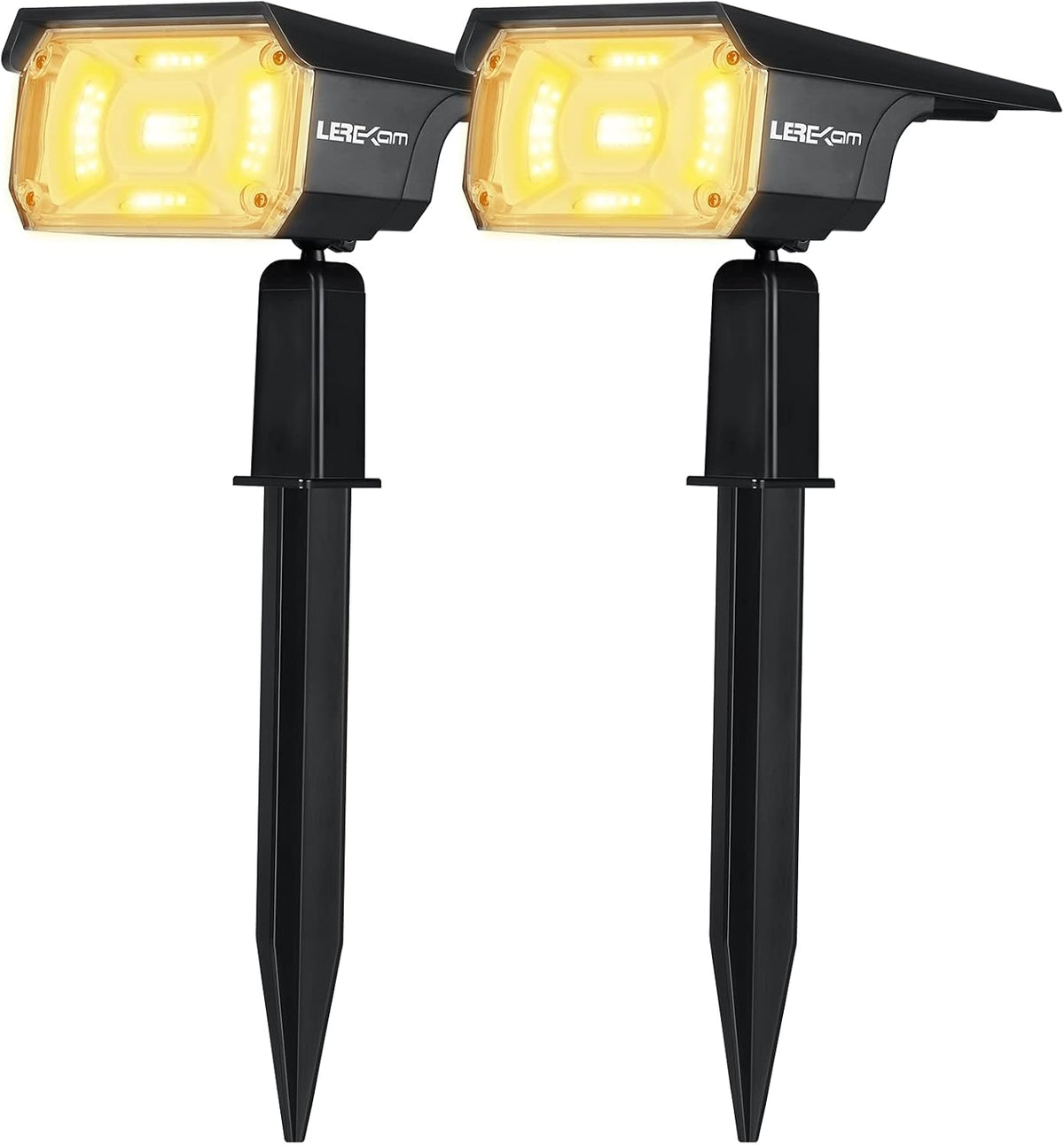 Solar Spot Lights Outdoor, IP65 Waterproof 40 LEDs, USB & Solar Powered, 2 Pack W887