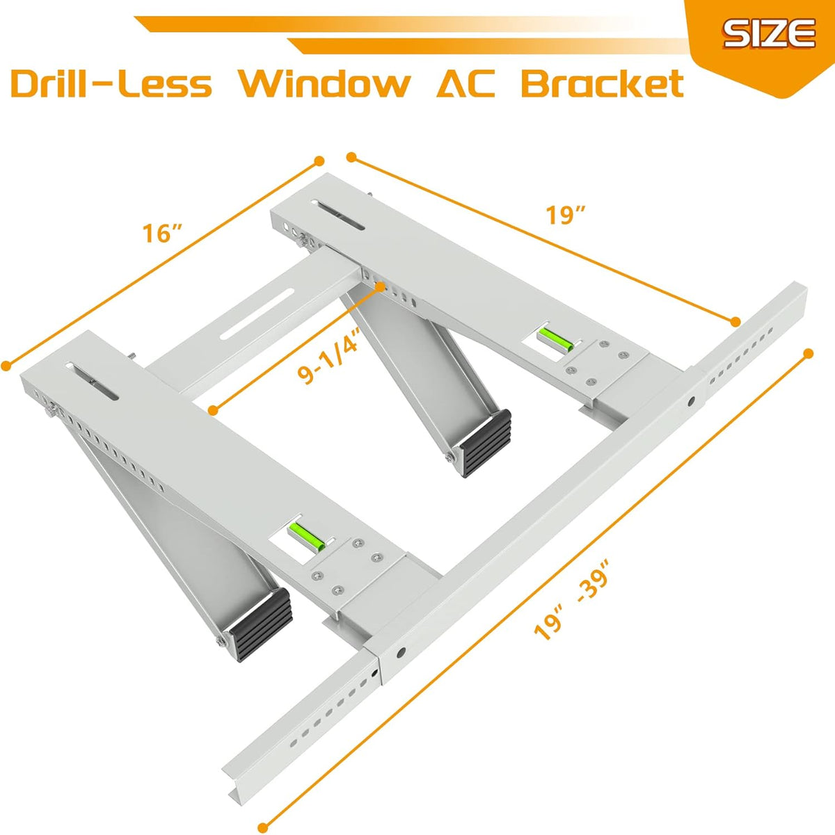 Drill-Less Window Air Conditioner Bracket, Heavy Duty, Up to 200lbs, Pack of 2 U8235