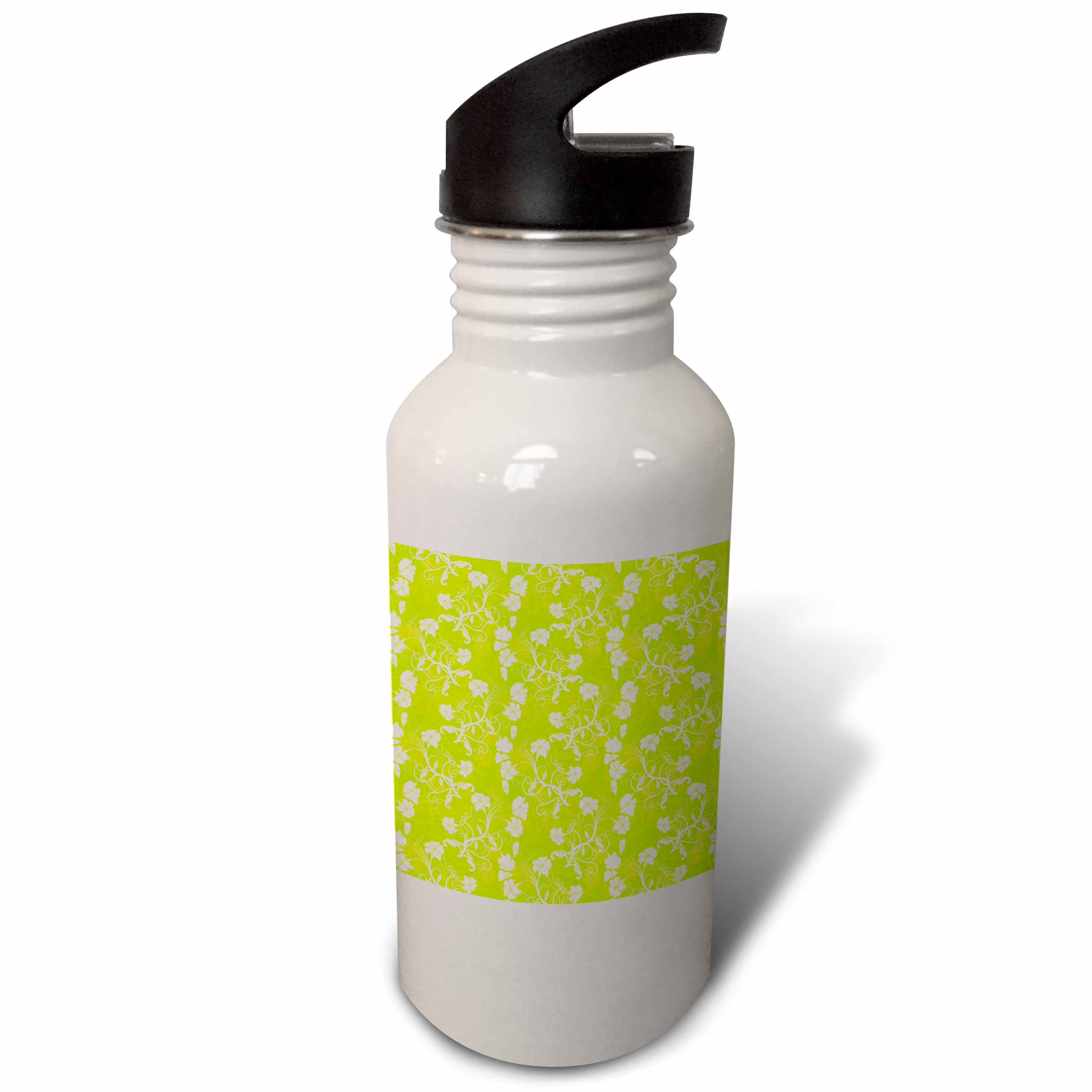 Lime Green and White Sports Water Bottle, 21oz P77585