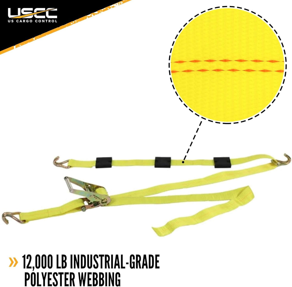 2-Inch Wide Polyester Wheel Strap with Ratchet, 3,333 Pound Working Load Limit, 4 Pack X39685