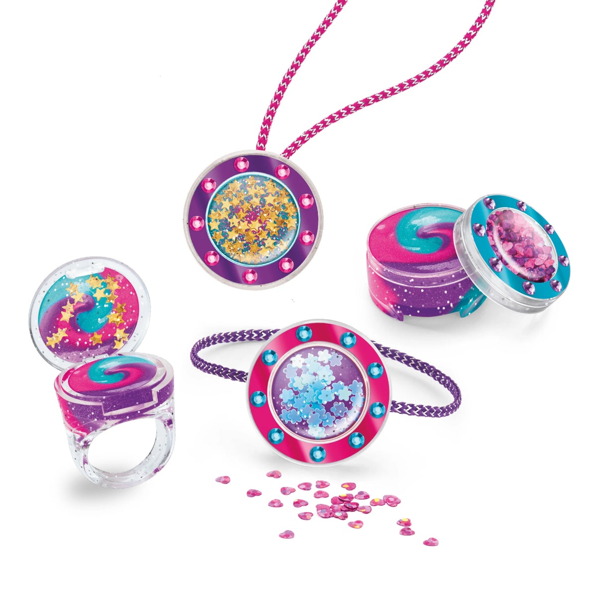 Glitter & Gem Lip Gloss Lockets Multicolor Craft Kit O84134