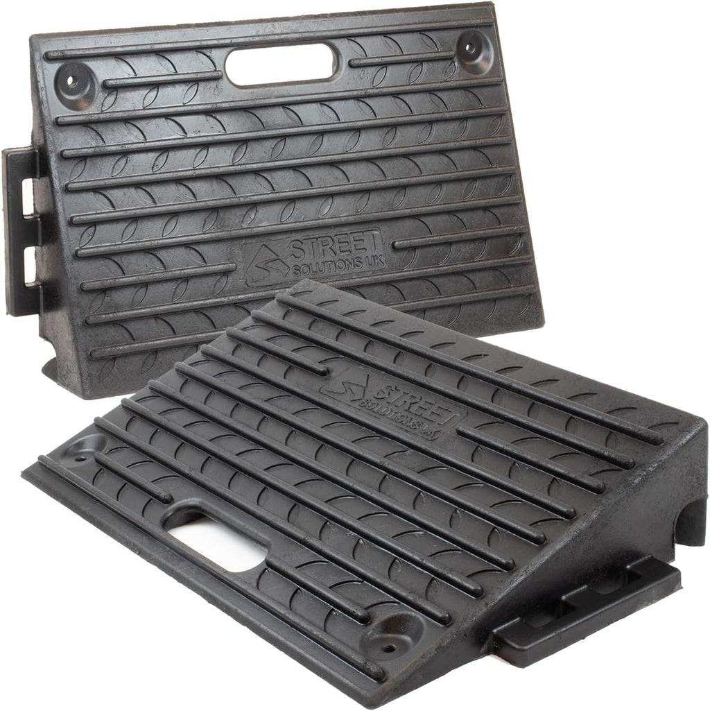 4 Inch Driveway Curb Ramp Pack of 2, Heavy Duty Rubber Ramps I738