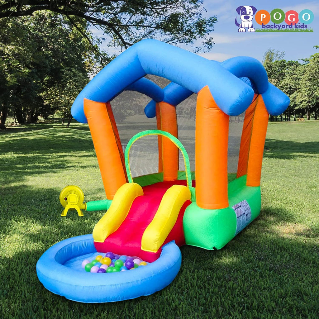 Inflatable Bounce House with Slide, 8.5' x 4.9' Play Area, 6.75' Tall H199475