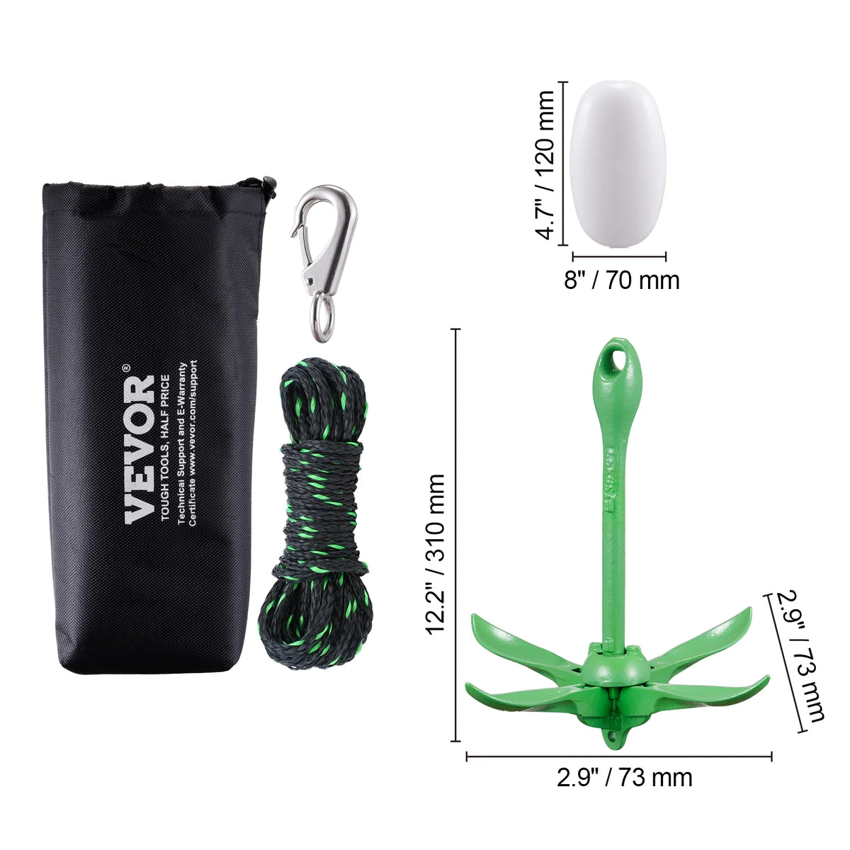 Paddle Board Anchor Kit with 26.2 ft Rope and Buoy V974596