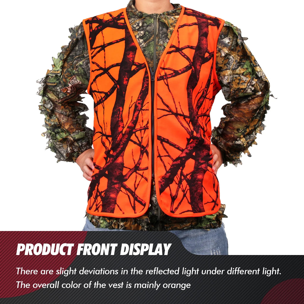 Orange Lightweight Hunting Vest with Zipper Closure (M) C75514
