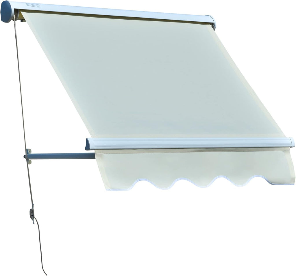 Green Manual Retractable Patio Window Awning E450