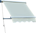 Green Manual Retractable Patio Window Awning E450