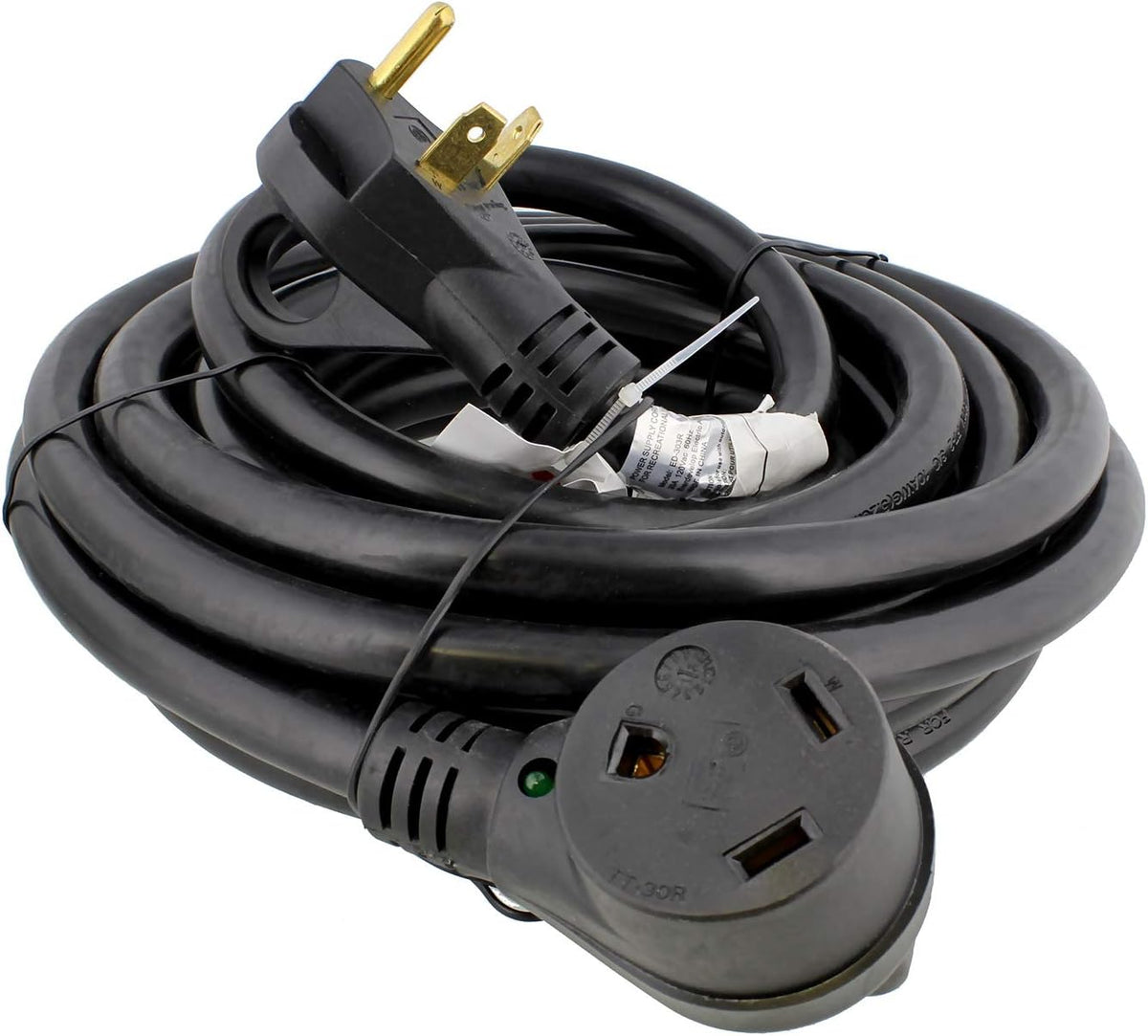 30A 25ft RV Power Cord with Grip Handle & Indicator Light, Pack of 2 Y369477