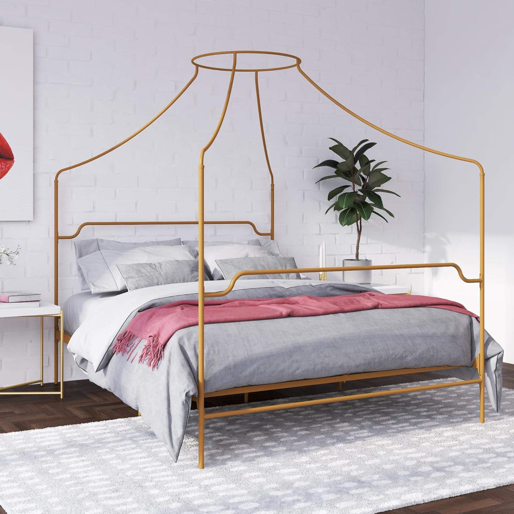 Black Twin Size Metal Canopy Bed F9204