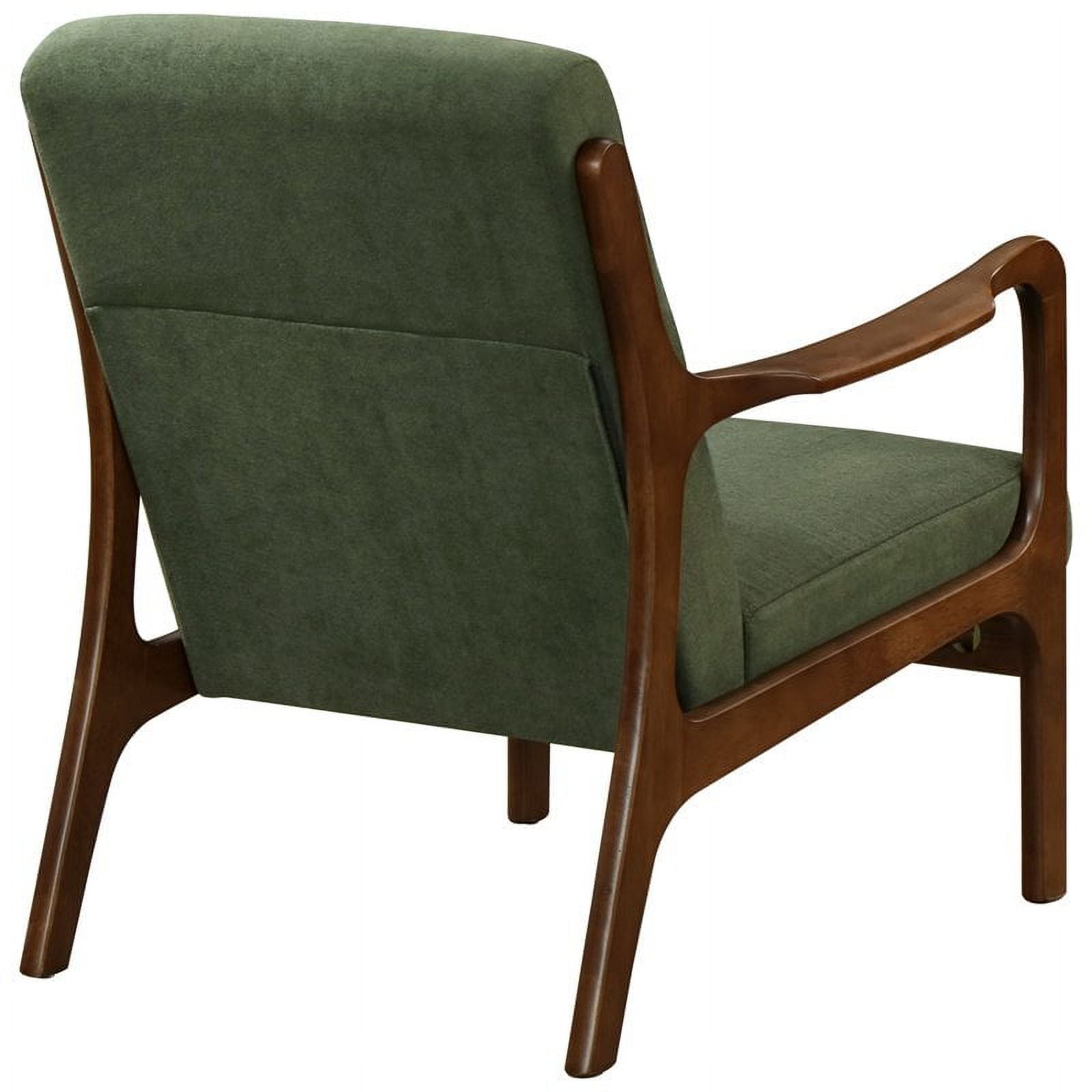 Mid-Century Fabric Arm Chair in Studio Dark Green/Dark Walnut W556325