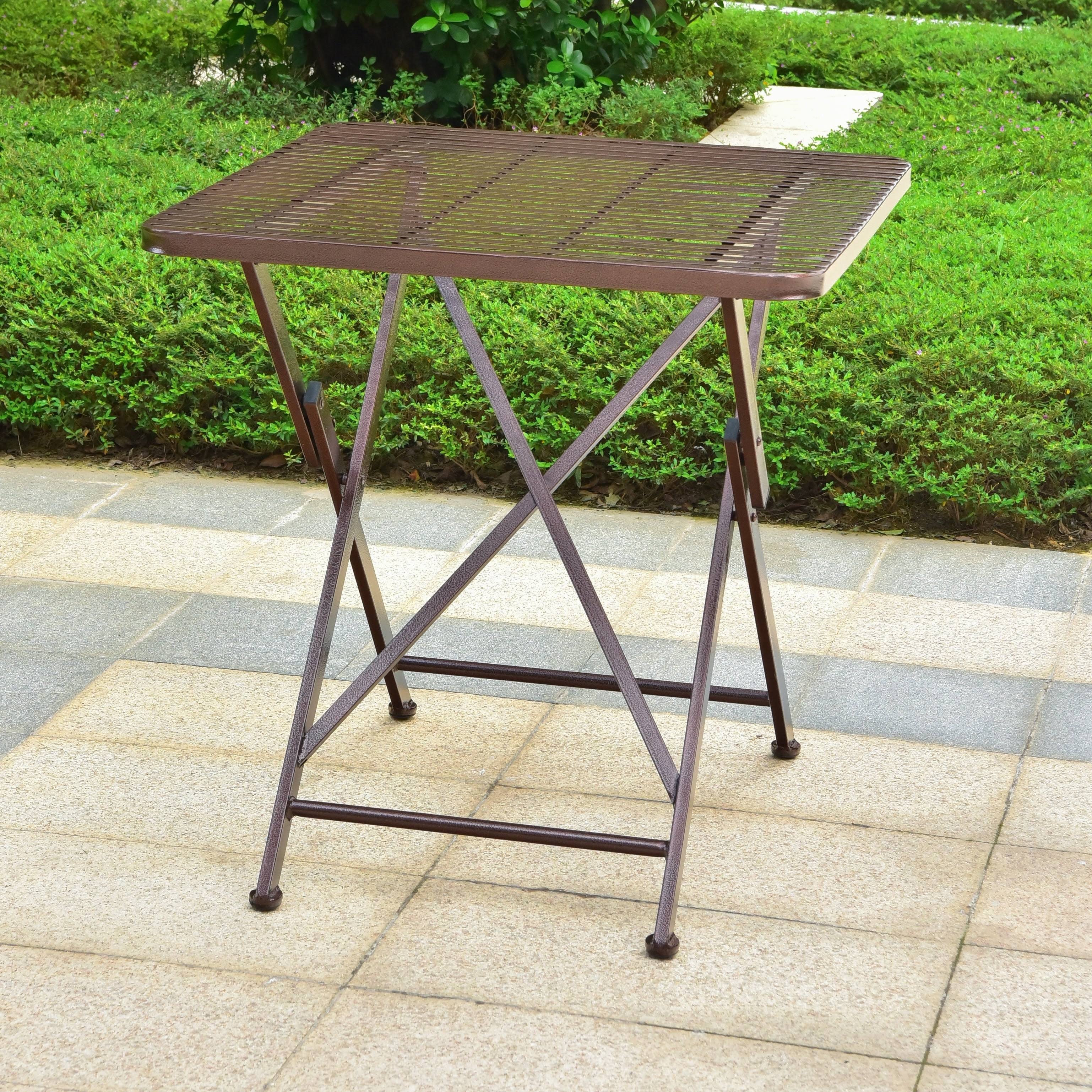 Bronze 28-Inch Folding Square Bistro Table X37255