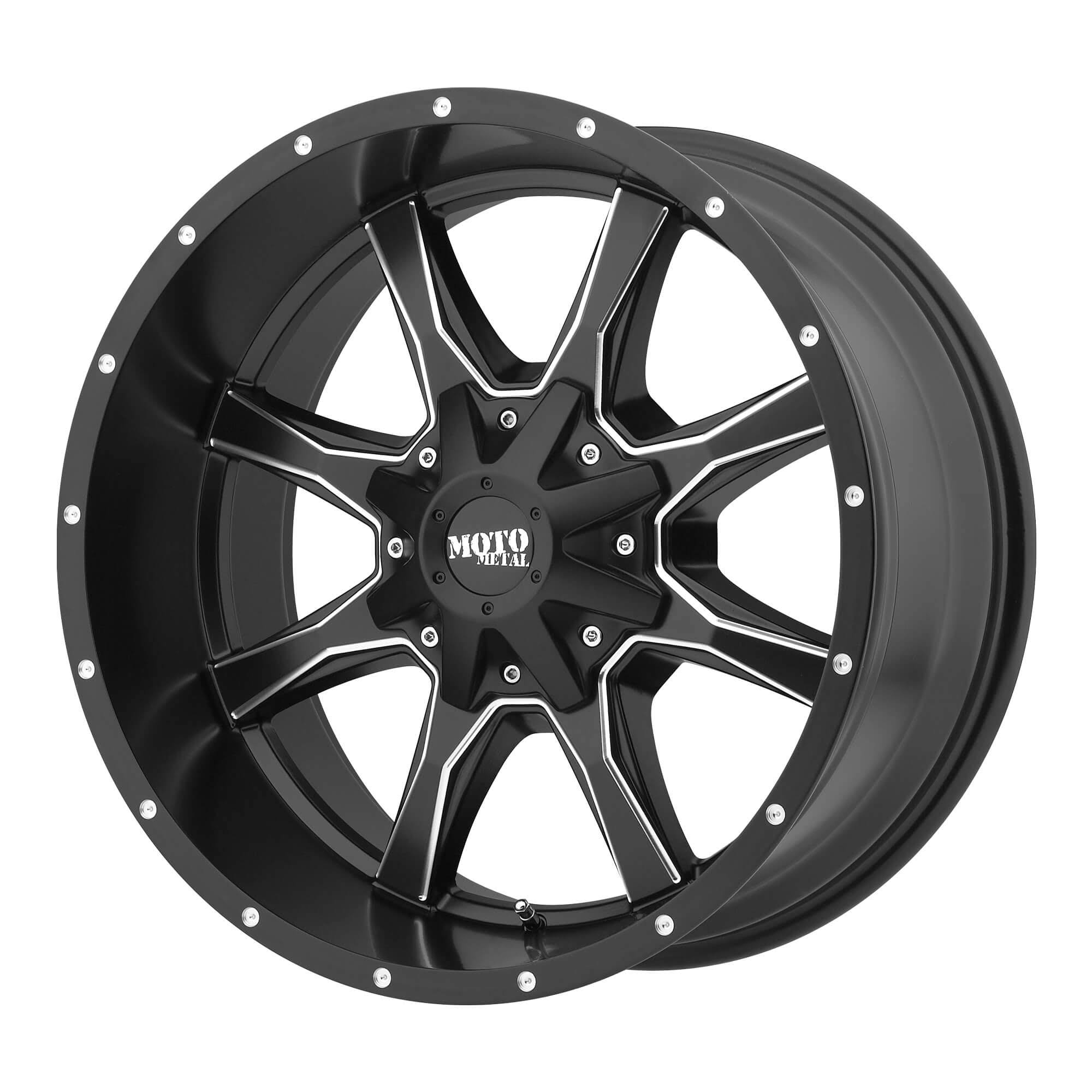 Satin Black Milled 17x8 Wheel B3334