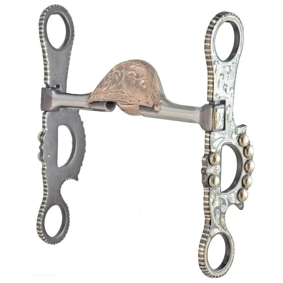 5 in. Engraved Silver Show Bit with Salinas Mouth Piece K84866