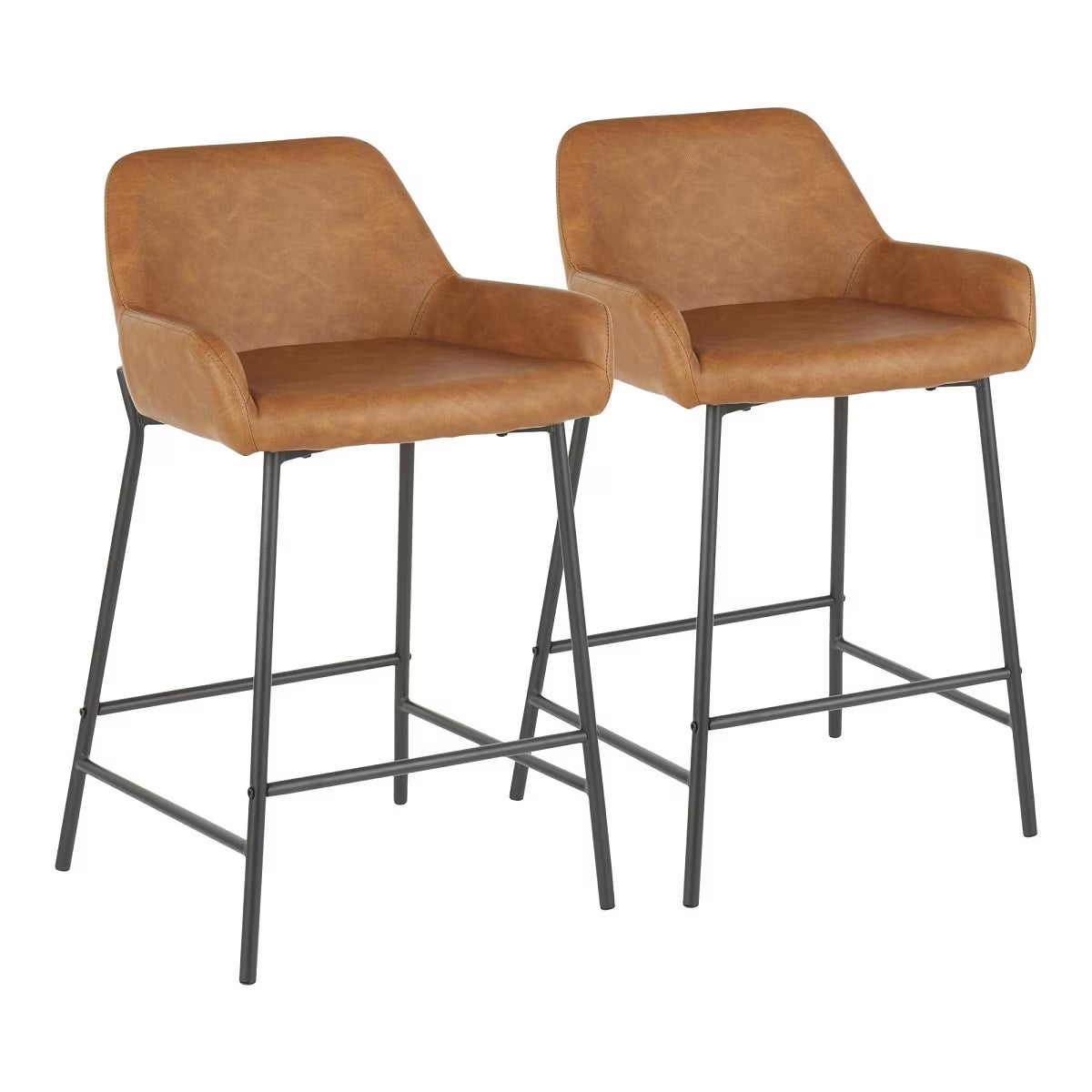 Set of 2 Faux Leather Counter Stools H617