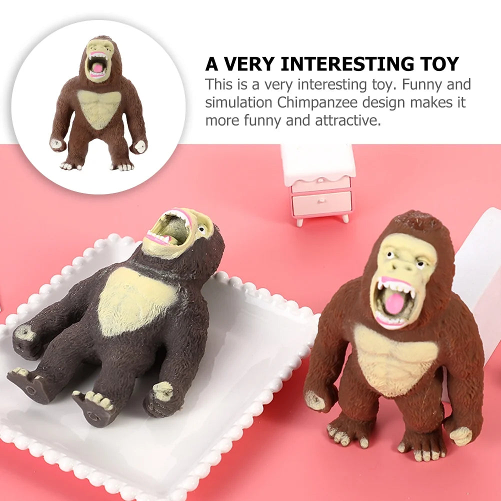 3 PCS Stretchy Toy Animal Gorilla Stress Elastic B313739