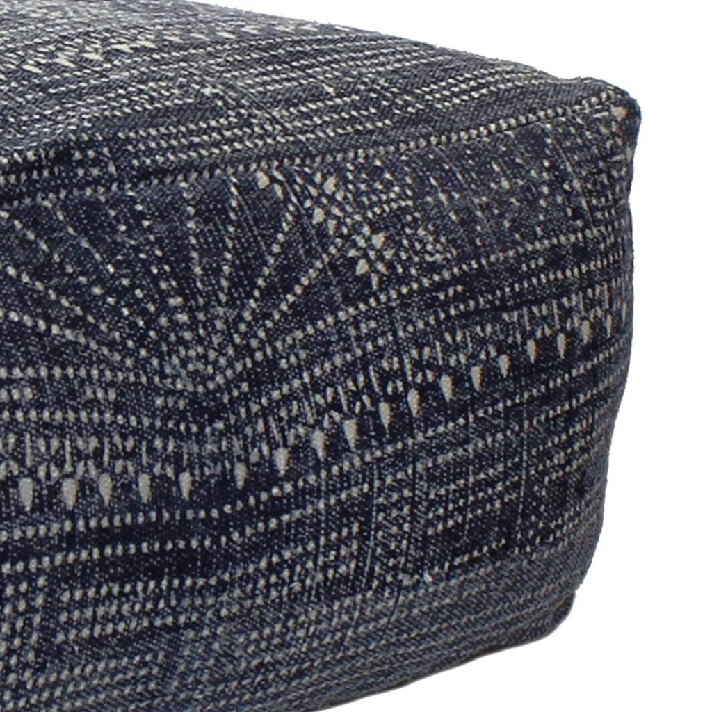 Blue Batik Print Rectangular Pouf J58386
