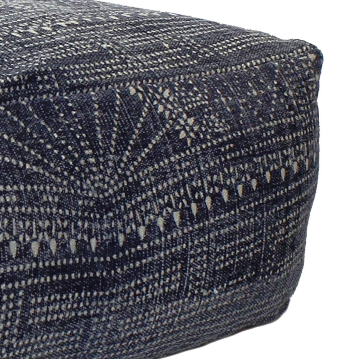 Blue Batik Print Rectangular Pouf J58386