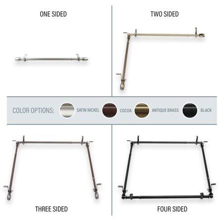Black Four Sided Adjustable Ceiling Rod 66-120 inch B995