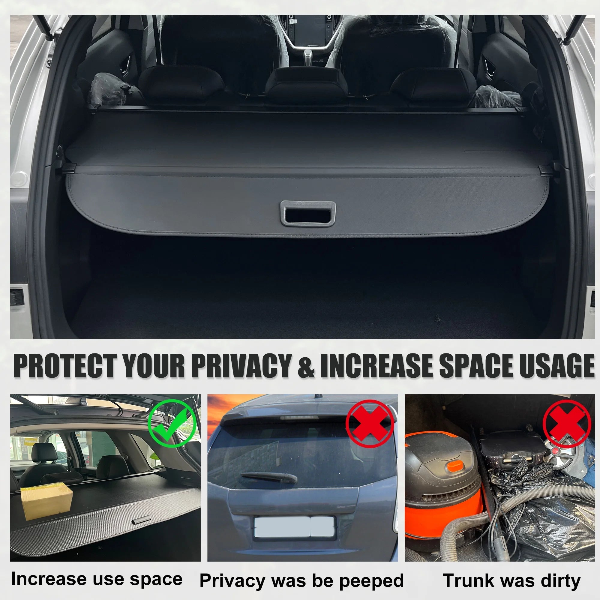 Retractable Cargo Cover for Subaru XV SUV Rear Trunk Shade Black U18803