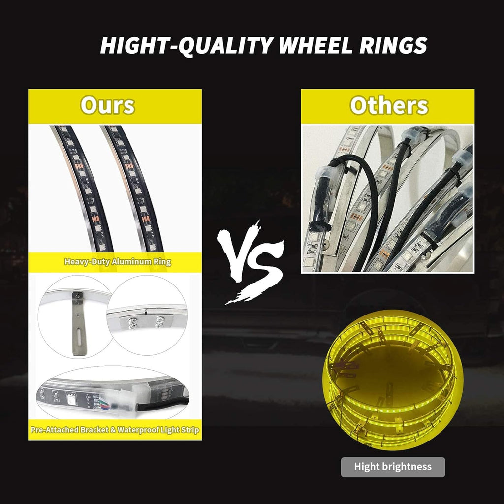 4PCS 17” Waterproof LED Wheel Rim Lights with App Control G260
