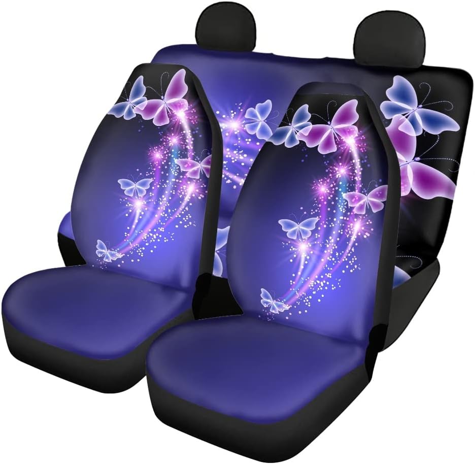 Wolf Print Car Seat Cover Full Set Universal Fit Bucket Seat and Bench Seat Protectors Pack of 3 F576169