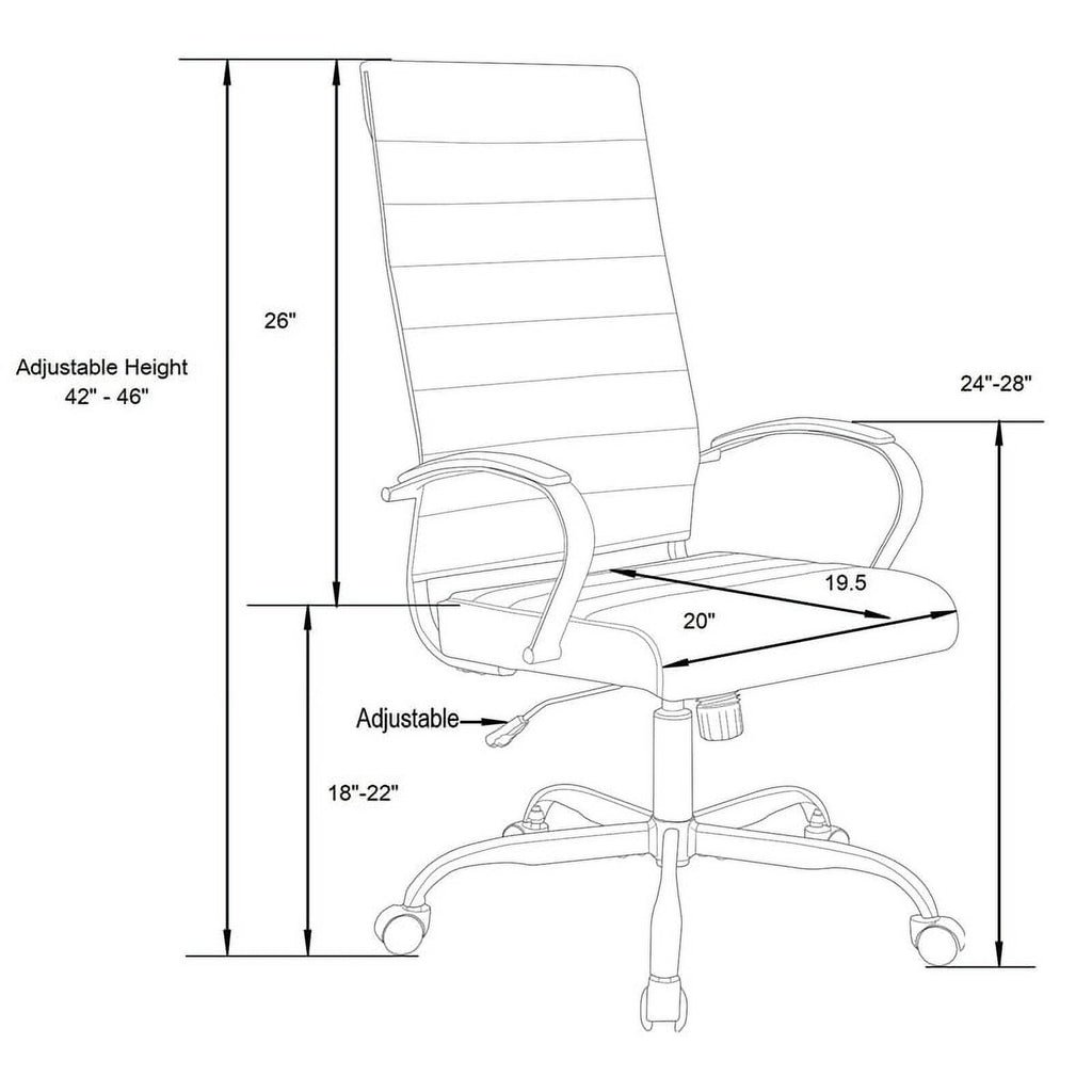 Black Leather High-Back Swivel Office Chair V6768