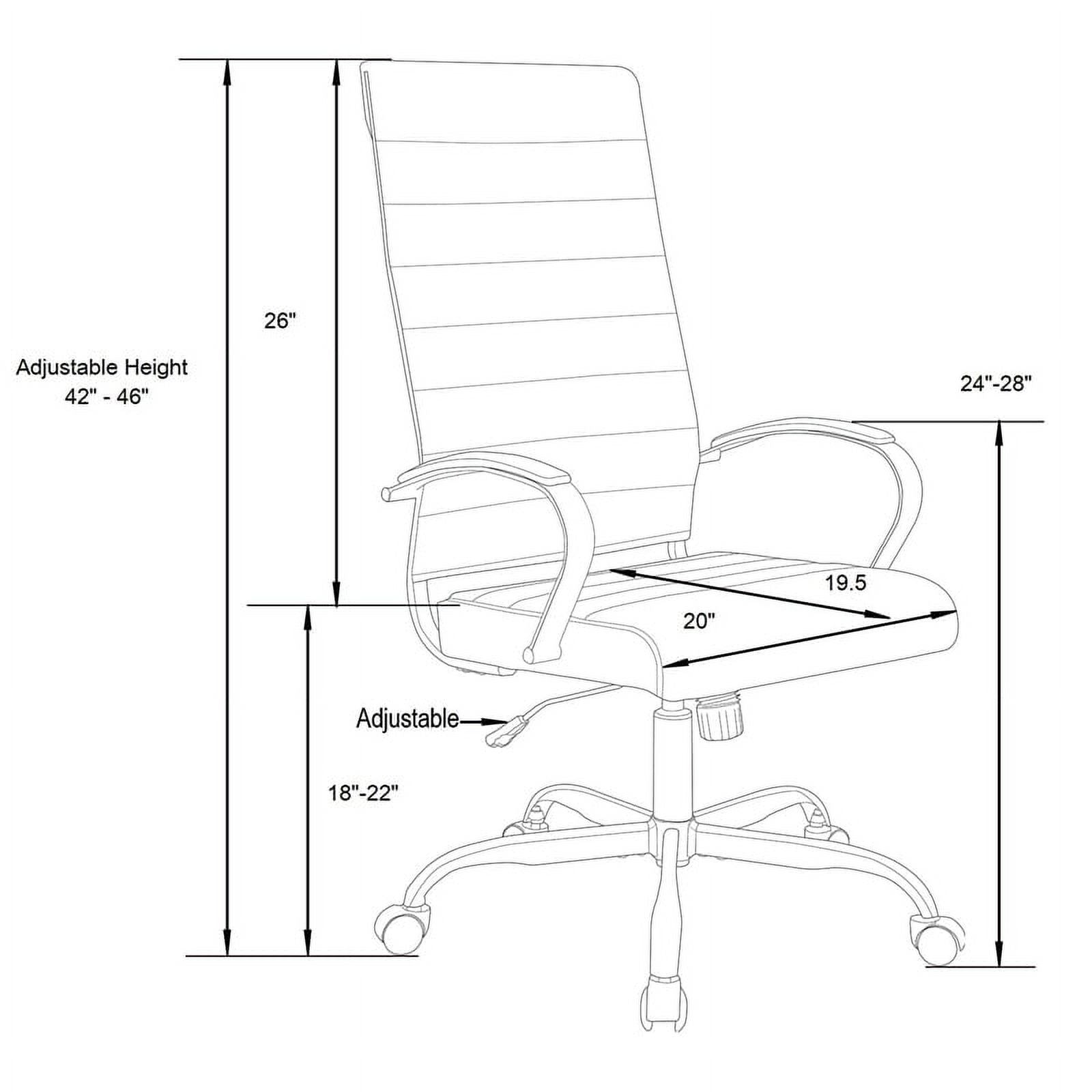 Black Leather High-Back Swivel Office Chair V6768