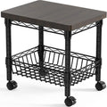 Printer Stand with Storage, Metal Printer Cart, Heavy Duty Printer Table U65409