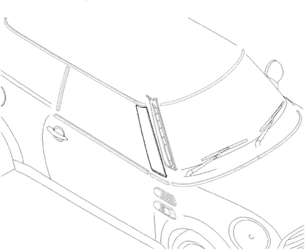Right Side A-Pillar Post Trim Cover for Mini Cooper Clubman R55, Hardtop R56, Convertible R57 L5267