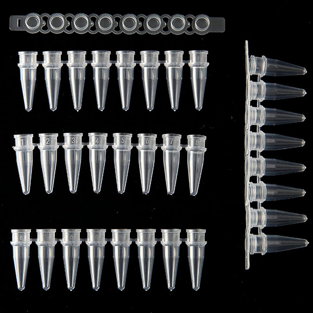 PCR 0.2ml Thin Wall Flat Cap Strip of 8 Tubes, Pack of 125 T82300