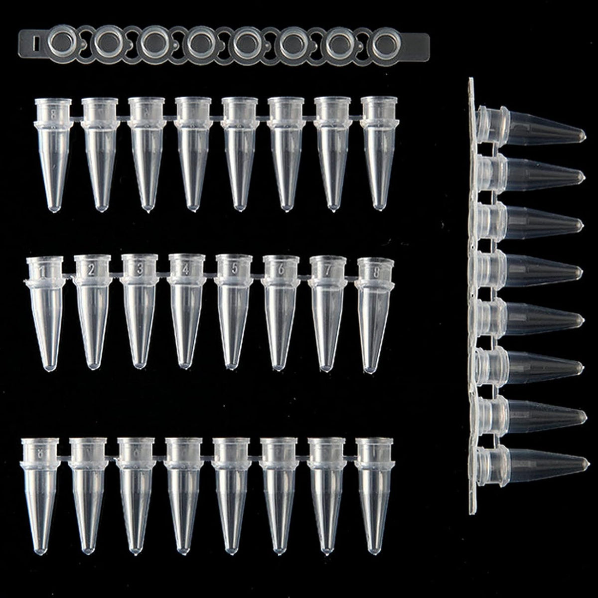 PCR 0.2ml Thin Wall Flat Cap Strip of 8 Tubes, Pack of 125 T82300