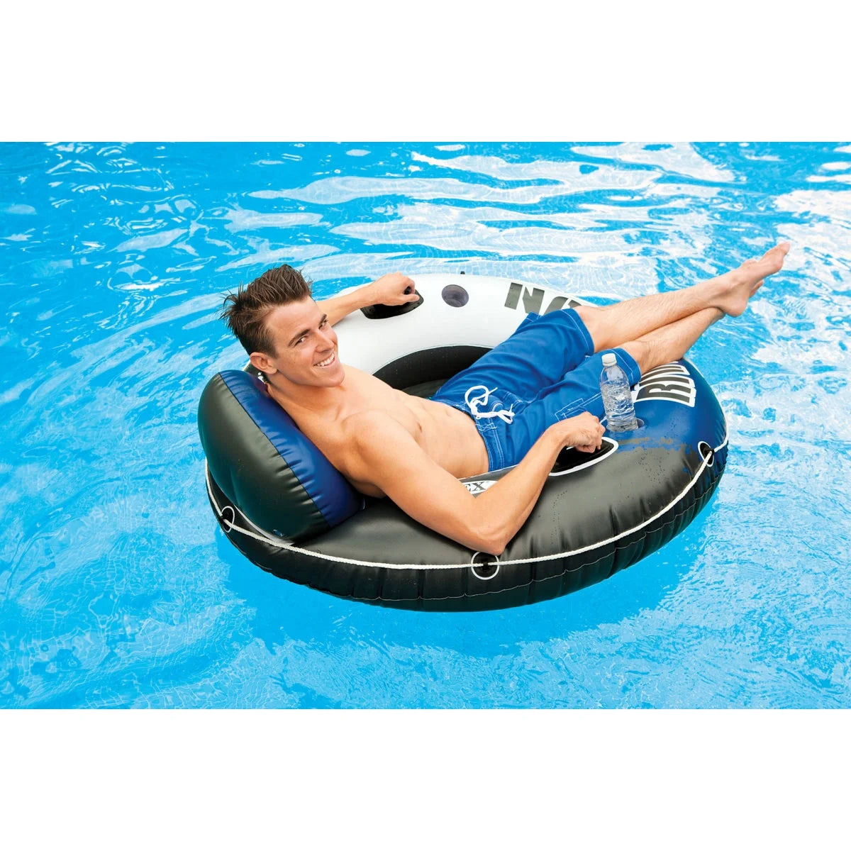 Inflatable 2 Person Raft with 1-Person Inflatable Tube (2 Pack) T4962