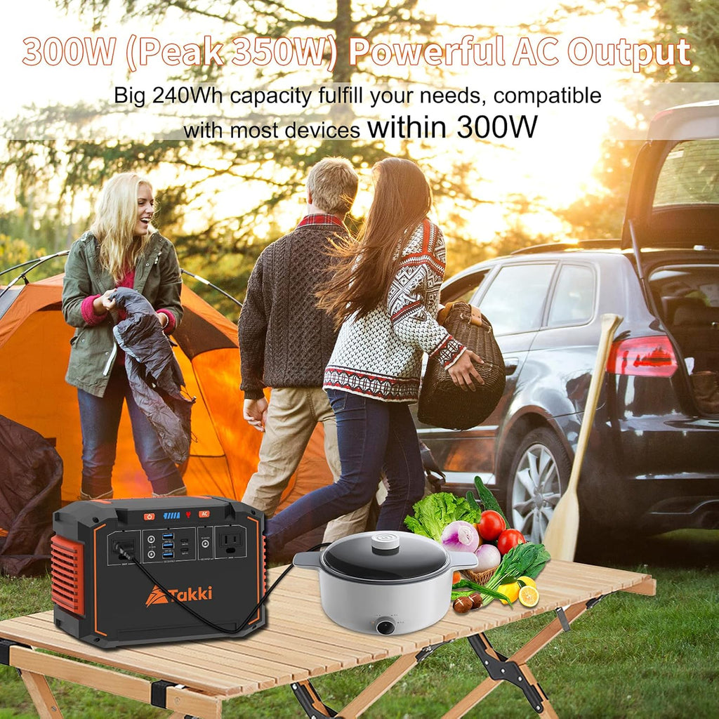 300W Portable Power Station 240Wh 110V AC Outlet USB Ports Battery Backup F328