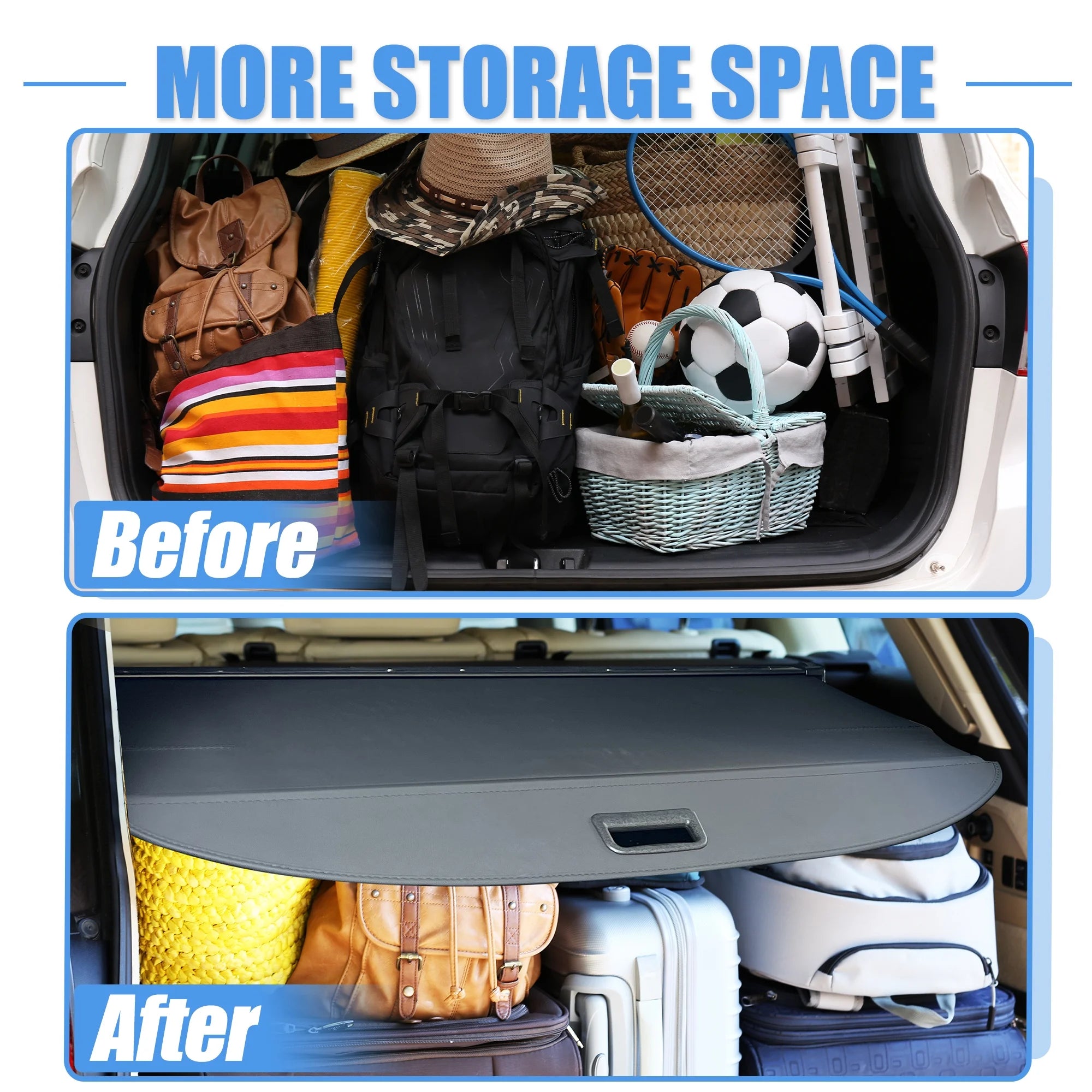 Retractable Cargo Cover for Subaru XV SUV Rear Trunk Shade Black U18803