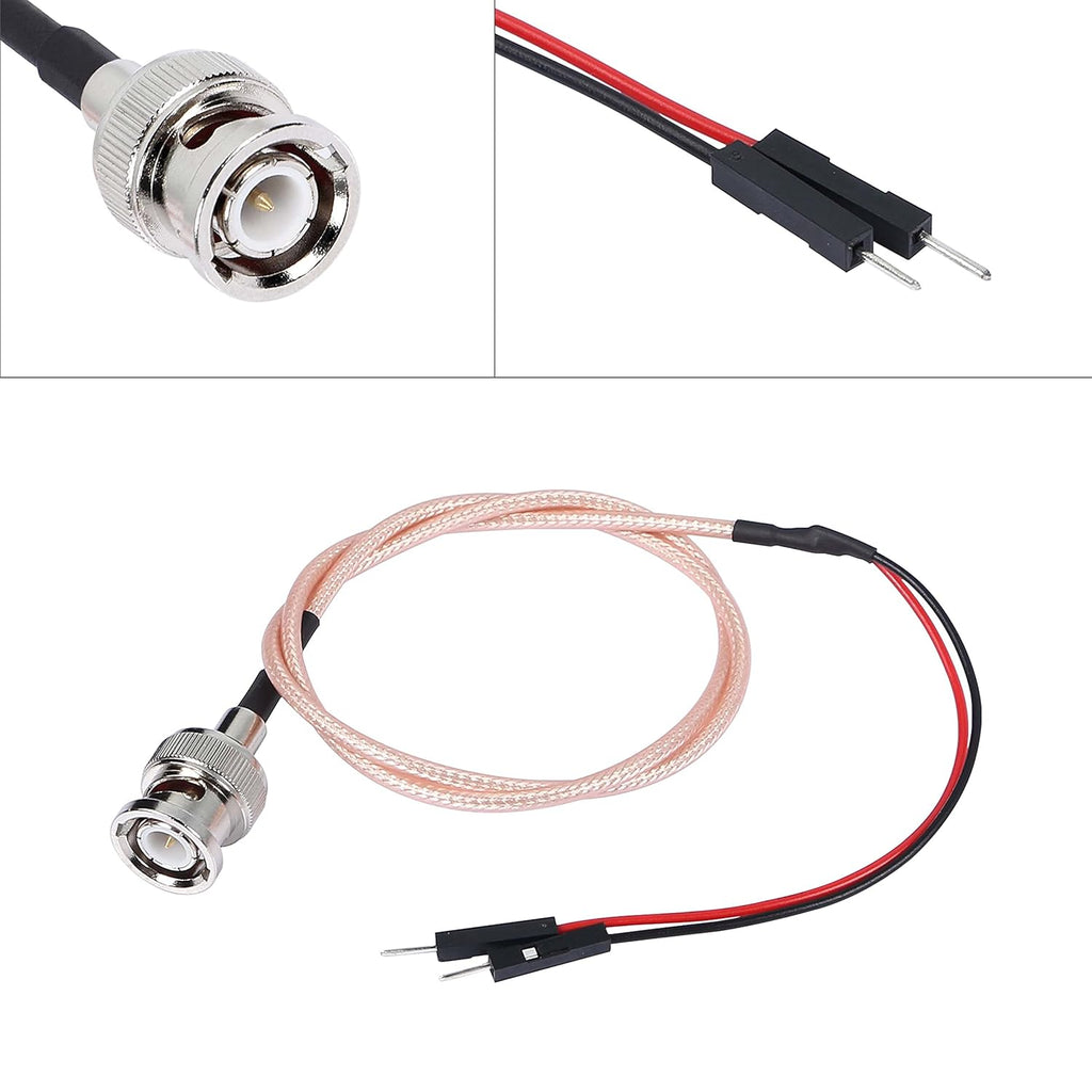 BNC Male to Dupont Wire Test Leads Cable Connector Adapter Extension Wire (Red+Black) Pack of 2 S1763