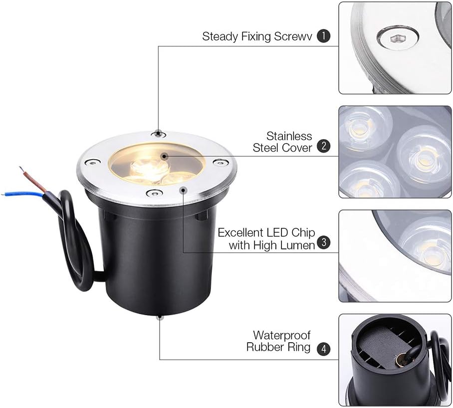 6 Pack 6W Warm White LED Landscape Lights C712