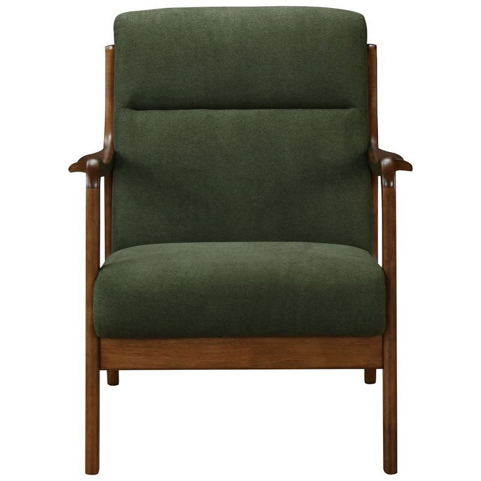 Mid-Century Fabric Arm Chair in Studio Dark Green/Dark Walnut W556325