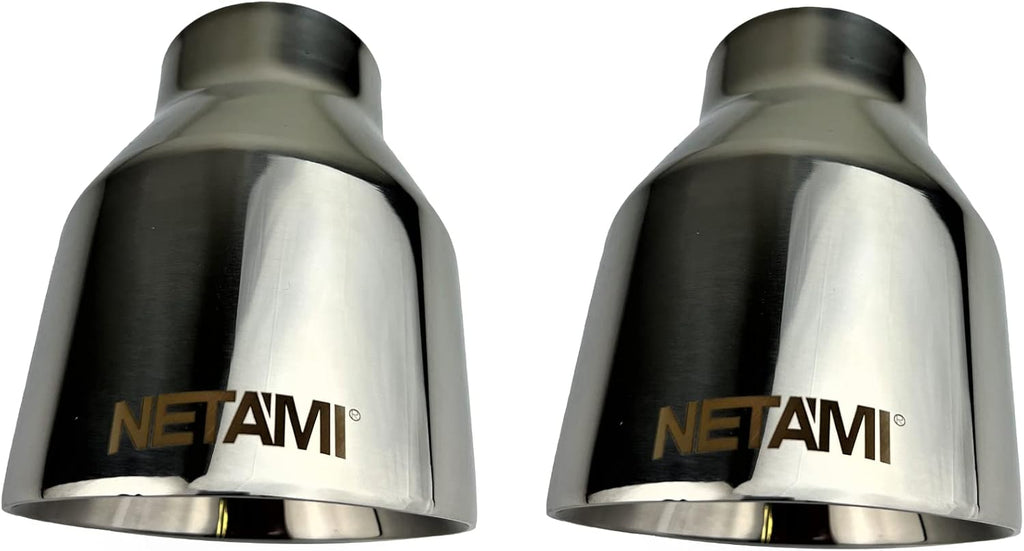 2.5" to 4" Stainless Steel Double Wall Chrome Polished Exhaust Tip 2-Pack P379214