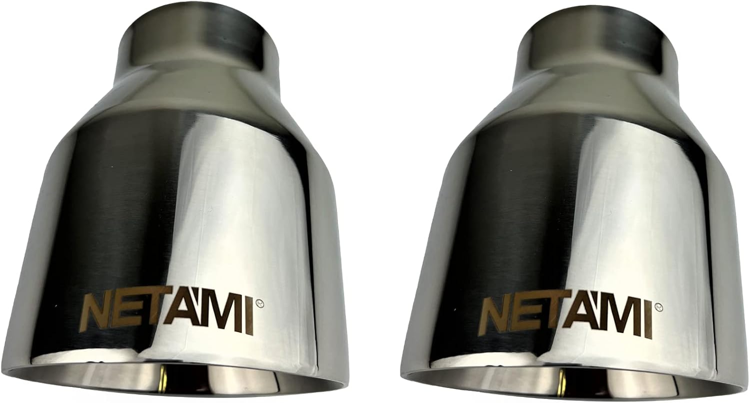 2.5" to 4" Stainless Steel Double Wall Chrome Polished Exhaust Tip 2-Pack P379214