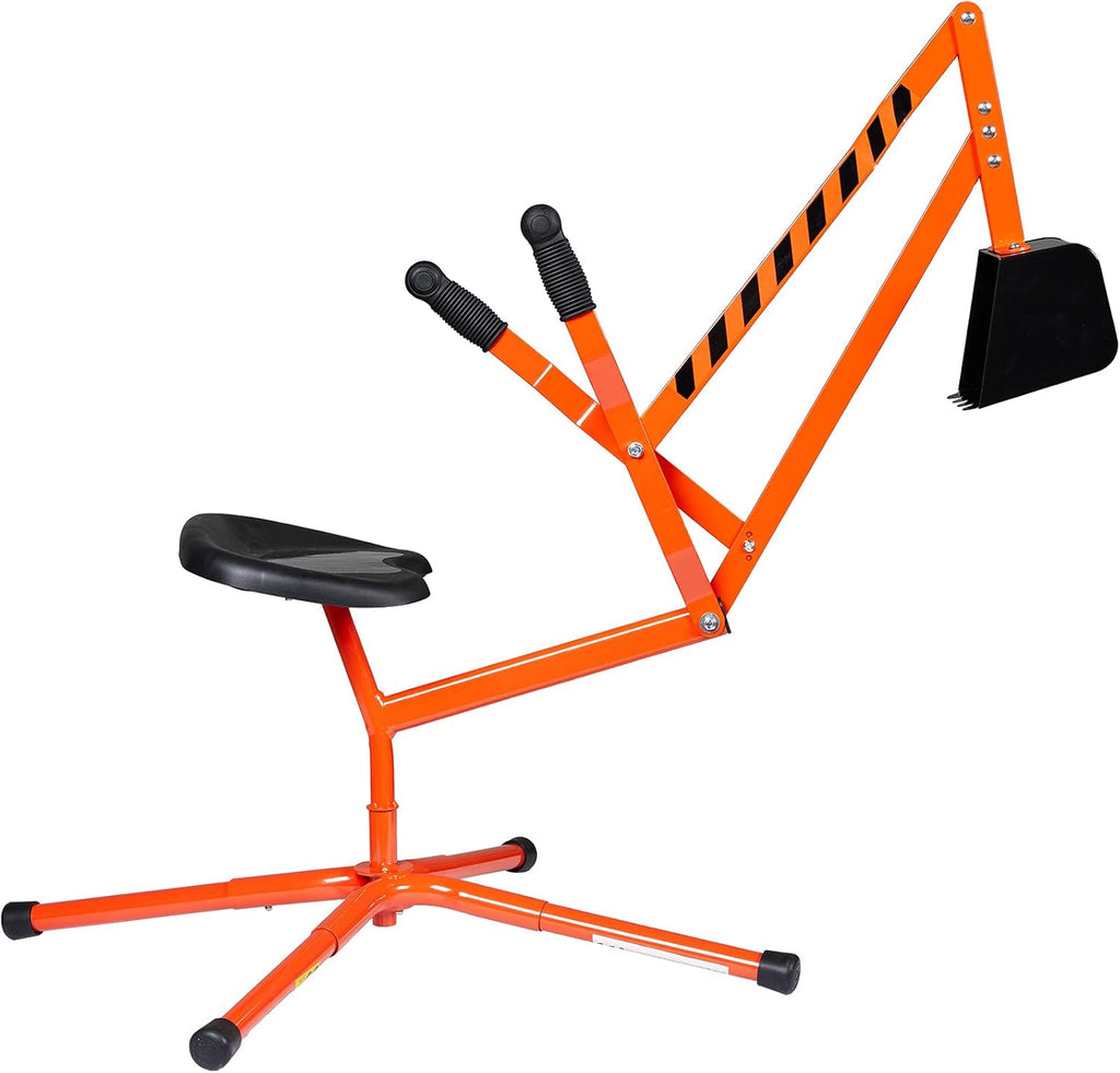 Ride On Excavator Sand Crane with 360° Rotation Seat, Steel Outdoor Play Toy (Yellow) O874531