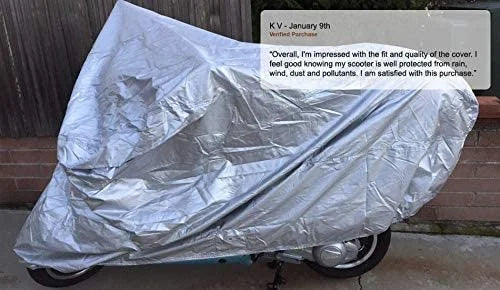 Motorcycle Cover with Reinforced Securing Straps and Storage Bag E86420