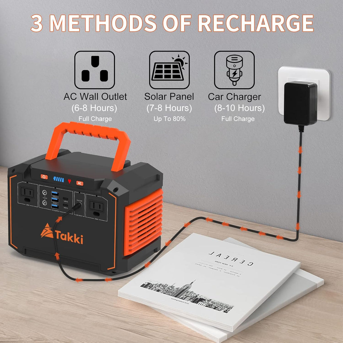 300W Portable Power Station 240Wh 110V AC Outlet USB Ports Battery Backup F328