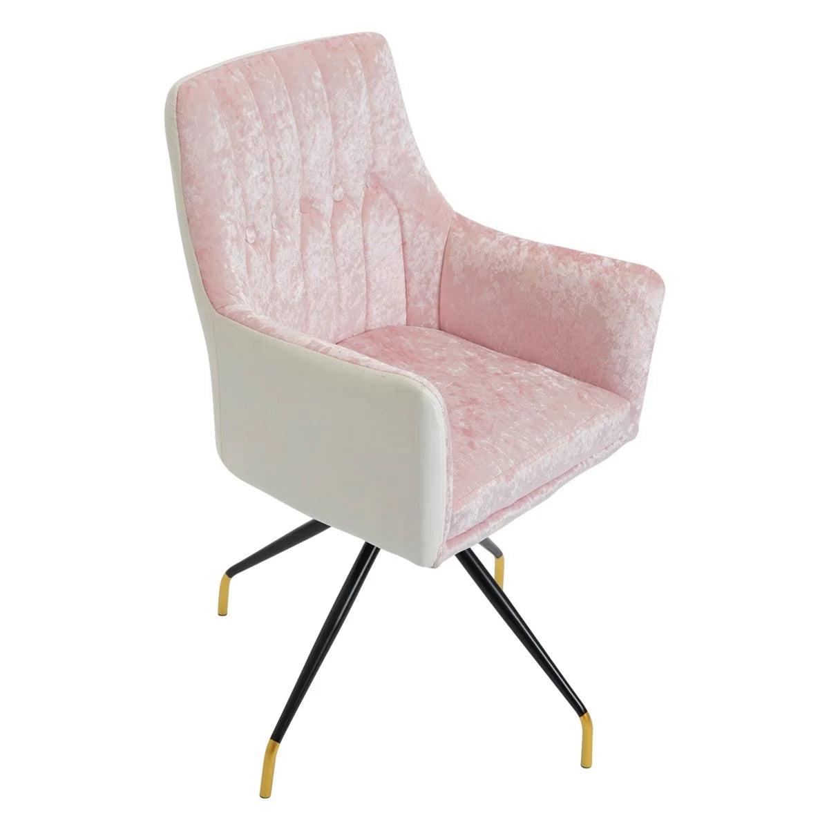 Pink Crushed Velvet Swivel Armchair T78510